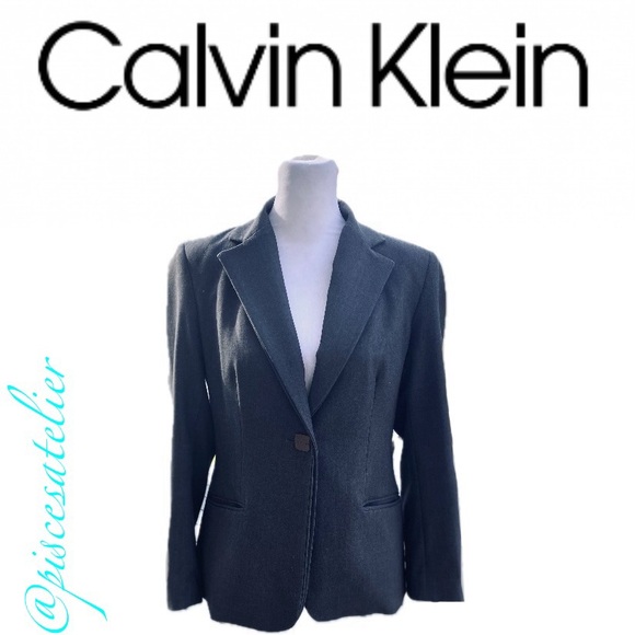 Calvin Klein One Button Blazer in Charcoal, Women’s Size 2 - Picture 7 of 16